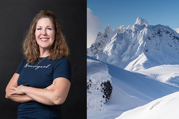 Liz Wilson et paysage de montagne